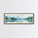 Iliamna Lake Alaska Framed Canvas Print, Panoramic Art, Midcentury Modern, Pop Art, Living Room Decor, Travel Poster, Artistic Decor