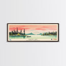 Kakisa Lake Northwest Territories Framed Canvas Print, Panoramic Art, Midcentury Modern, Pop Art, Living Room Decor, Travel Poster, Lake House Decor