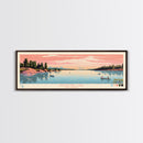 Keystone Lake Oklahoma Framed Canvas Print, Panoramic Art, Midcentury Modern, Pop Art, Living Room Decor, Travel Poster, Artistic Decor