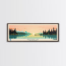 Kingsmere Lake Saskatchewan Framed Canvas Print, Panoramic Wall Art, Midcentury Modern, Pop Art, Bedroom Art, Travel Poster, Home Decor