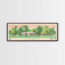 Lac des Allemands Louisiana Framed Canvas Print, Panoramic Art, Midcentury Modern, Pop Art, Living Room Wall Art, Travel Poster, Lake House Decor