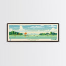 Lake Artemesia Maryland Framed Canvas Print, Panoramic Wall Art, Midcentury Modern, Pop Art, Bedroom Decor, Travel Poster, Living Room Art