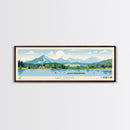 Lake Chatuge Georgia Framed Canvas Print, Panoramic Art, Midcentury Modern, Pop Art, Living Room Wall Art, Travel Poster, Lake House Decor