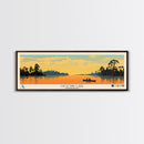 Lake Choctaw Framed Canvas Print, Panoramic Art, Midcentury Modern, Pop Art, Living Room Wall Art, Travel Poster, Lake House Decor