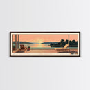 Lake Hudson Oklahoma Framed Canvas Print, Panoramic Wall Art, Midcentury Modern, Pop Art, Lake House Art, Travel Poster, Bedroom Decor
