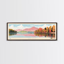 Lake James North Carolina Framed Canvas Print, Panoramic Wall Art, Midcentury Modern, Pop Art, Living Room Decor, Travel Poster, Bedroom Art