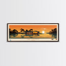 Lake Livingston Texas Framed Canvas Print, Panoramic Wall Art, Midcentury Modern, Pop Art, Bedroom Art, Travel Poster, Lake House Decor