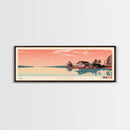 Lake Murray South Carolina Framed Canvas Print, Panoramic Wall Art, Midcentury Modern, Pop Art, Bedroom Art, Travel Poster, Lake House Decor