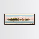 Lake Ontelaunee Pennsylvania Framed Canvas Print, Panoramic Wall Art, Midcentury Modern, Pop Art, Living Room Decor, Travel Poster, Lake House Art