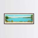 Lake Oologah Oklahoma Framed Canvas Print, Panoramic Wall Art, Midcentury Modern, Pop Art, Bedroom Art, Travel Poster, Lake House Decor