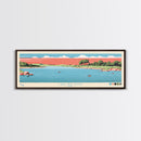 Lake Red Rock Iowa Framed Canvas Print, Panoramic Wall Art, Midcentury Modern, Pop Art, Living Room Decor, Travel Poster, Lake House Art