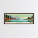 Lake Sabrina California Framed Canvas Print, Panoramic Wall Art, Midcentury Modern, Pop Art, Bedroom Art, Travel Poster, Lake House Decor