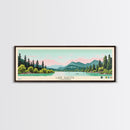 Lake Shasta California Framed Canvas Print, Panoramic Wall Art, Midcentury Modern, Pop Art, Living Room Decor, Travel Poster, Lake House Art