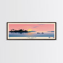 Lake Tarpon Florida Framed Canvas Print, Panoramic Wall Art, Midcentury Modern, Pop Art, Living Room Decor, Travel Poster, Lake House Art