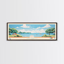 Lake Tawakoni, Texas Panoramic Wall Art Framed Canvas Print, Midcentury Modern, Pop Art, Home Decor, Travel Poster, Bedroom Art