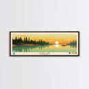 Lakes Cedar, Manitoba Panoramic Wall Art Framed Canvas Print, Midcentury Modern, Pop Art, Home Decor, Travel Poster, Living Room Art