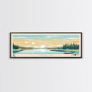Mallery Lake, Nunavut Panoramic Wall Art Framed Canvas Print, Midcentury Modern, Pop Art, Home Decor, Travel Poster, Bedroom Art