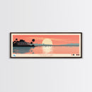 Managua Lake, Managua Leon Panoramic Wall Art Framed Canvas Print, Midcentury Modern, Pop Art, Home Decor, Travel Poster, Bedroom Art