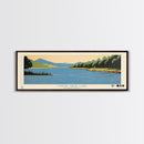 Marsh Creek Lake, Pennsylvania Panoramic Wall Art Framed Canvas Print, Midcentury Modern, Pop Art, Home Decor, Travel Poster, Bedroom Art