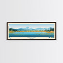 Odell Lake, Oregon Framed Canvas Print, Panoramic Wall Art, Midcentury Modern, Pop Art, Home Decor, Travel Poster, Living Room Art