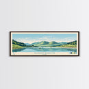 Palisades Reservoir, Idaho Framed Canvas Print, Panoramic Wall Art, Midcentury Modern, Pop Art, Home Decor, Travel Poster, Living Room Art