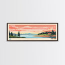 Panguitch Lake, Utah Framed Canvas Print, Panoramic Wall Art, Midcentury Modern, Pop Art, Home Decor, Travel Poster, Bedroom Art