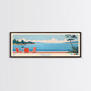 Sardis Lake, Mississippi Framed Canvas Print, Panoramic Wall Art, Midcentury Modern Decor, Bedroom Art, Pop Art, Travel Poster