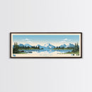 Selawik Lake, Alaska Framed Canvas Print, Panoramic Wall Art, Midcentury Modern Decor, Pop Art, Travel Poster, Home Decoration
