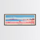 Snow Lake, New Mexico Framed Canvas Print, Lake House Art, Midcentury Modern Decor, Pop Art, Travel Poster, Living Room Wall Art