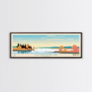 Southern Indian Lake, Manitoba Framed Canvas Print, Lake House Art, Midcentury Modern Decor, Pop Art, Travel Poster, Living Room Wall Art