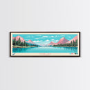 Tenaya Lake, California Framed Canvas Print, Lake House Decor, Midcentury Modern Art, Pop Art, Travel Poster, Living Room Wall Art