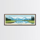 Tioga Lake, California Framed Canvas Print, Lake House Art, Midcentury Modern Decor, Pop Art, Travel Poster, Bedroom Wall Art