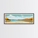 Turkeyfoot Lake, Ohio Framed Canvas Print, Lake House Art, Midcentury Modern Decor, Pop Art, Travel Poster, Bedroom Wall Art