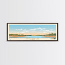 Tuttle Creek Lake, Kansas Framed Canvas Print, Lake House Decor, Midcentury Modern Art, Pop Art, Travel Poster, Living Room Wall Art