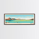 Utah Lake, Utah Framed Canvas Print, Panoramic Lake House Decor, Midcentury Modern Art, Pop Art, Travel Poster, Bedroom Wall Art