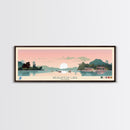 Weagamow Lake, Ontario Panoramic Framed Canvas Print, Lake House Art, Midcentury Modern Decor, Pop Art, Travel Poster, Wall Art