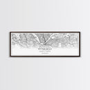 Panoramic Pittsburgh City Map, Pennsylvania Art, Map Print, Minimalist Wall Art, Canvas Art, Housewarming Gift, Street Map Art, Closing Gift