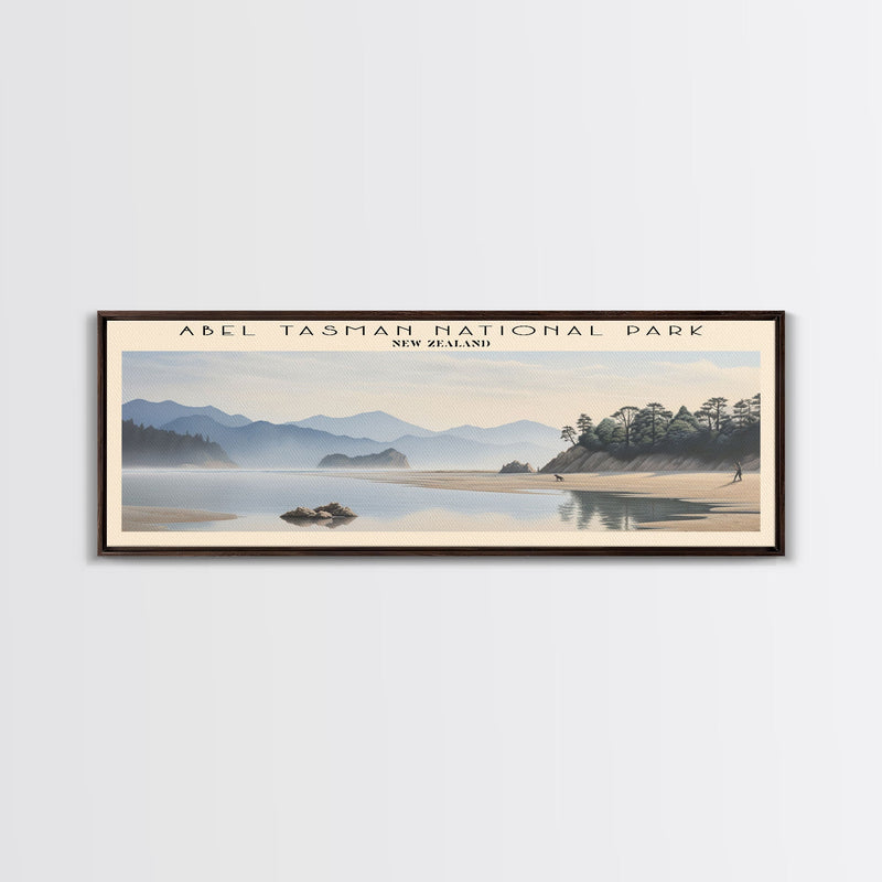 Abel Tasman National Park Travel Poster Print, Framed Canvas Print, New Zealand Travel Art, Wood Framed Art, Wall Hanging, Home Decor