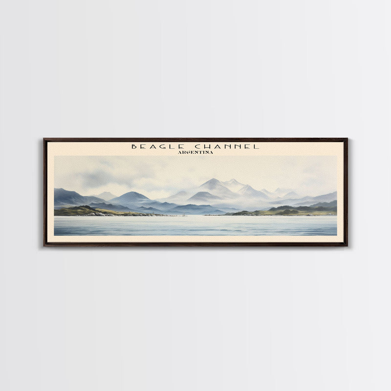 Beagle Channel Travel Poster Print, Framed Canvas Print, COUNTRY Travel Art, Wood Framed Art, Wall Hanging, Home Decor