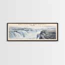 Gullfoss Waterfall Travel Poster Print, Framed Canvas Wall Art, Metal Wall Art, COUNTRY art, Gift For Him, Travel Wall Art, Travel Lover Gift