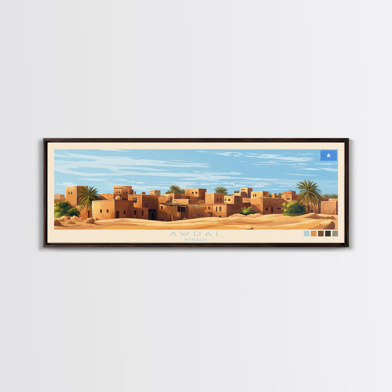 Awdal, Somalia Panoramic Travel Poster Canvas Print, Awdal, Somalia Painting, Somalia Art, Awdal Panoramic Travel Art, Travel Painting