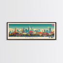 Bangkok, Thailand Travel Poster Panoramic Canvas Print, Bangkok, Thailand Painting, Thailand Art, Bangkok Travel Art, Guest Room Painting