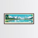 Brasilia, Brazil Panoramic Travel Poster Canvas Print, Brasilia, Brazil Painting, Brazil Art, Brasilia Panoramic Travel Art, Travel Painting