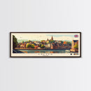 Panoramic Travel Poster Exeter, England Canvas Print, Exeter, England Painting, England Art, Exeter Travel Art, Guest Room Painting