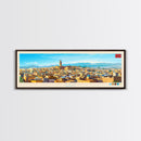 Fez, Morocco Travel Poster Panoramic Canvas Print, Fez, Morocco Painting, Morocco Art, Fez Travel Art, Guest Room Painting