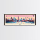 London, England Panoramic Travel Poster Canvas Print, London, England Painting, England Art, London Panoramic Travel Art, Travel Painting