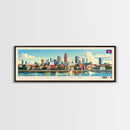 Phnom Penh, Cambodia Panoramic Travel Poster Canvas Print, Phnom Penh, Cambodia Painting, Cambodia Art, Phnom Penh Travel Art, Guest Room Painting
