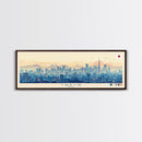 Tōkyō, Japan Panoramic Travel Poster Canvas Print, Tōkyō, Japan Painting, Japan Art, Tōkyō Travel Art, Living Room Painting