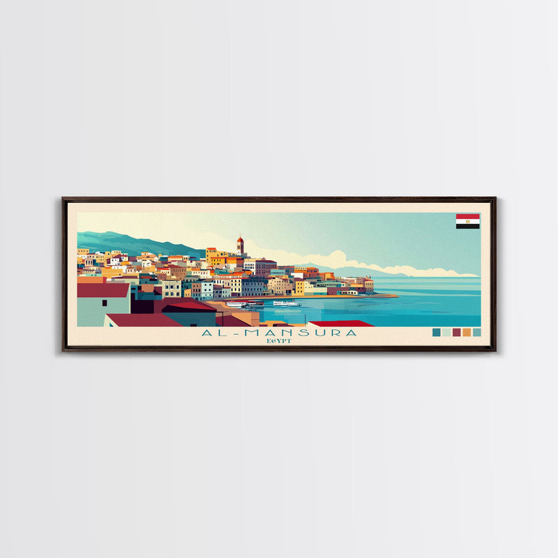 Alburyâ€“Wodonga, Australia Travel Poster Panoramic Canvas Print, Alburyâ€“Wodonga, Australia Painting, Australia Art, Alburyâ€“Wodonga Travel Art, Guest Room Painting