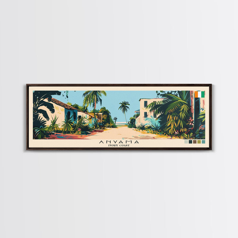 Anyama, Ivory Coast Panoramic Canvas Print, Anyama, Ivory Coast Painting, Ivory Coast Art, Anyama Travel Poster, Travel Art, Guest Room Painting